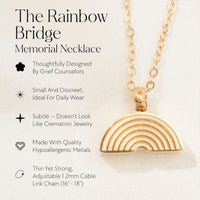 Rainbow - Memorial Necklace for Human Ashes - Gold - GNight Fetcher