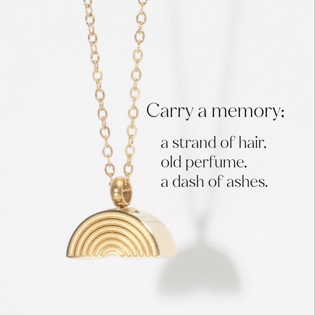 Rainbow - Memorial Necklace for Human Ashes - Gold - GNight Fetcher