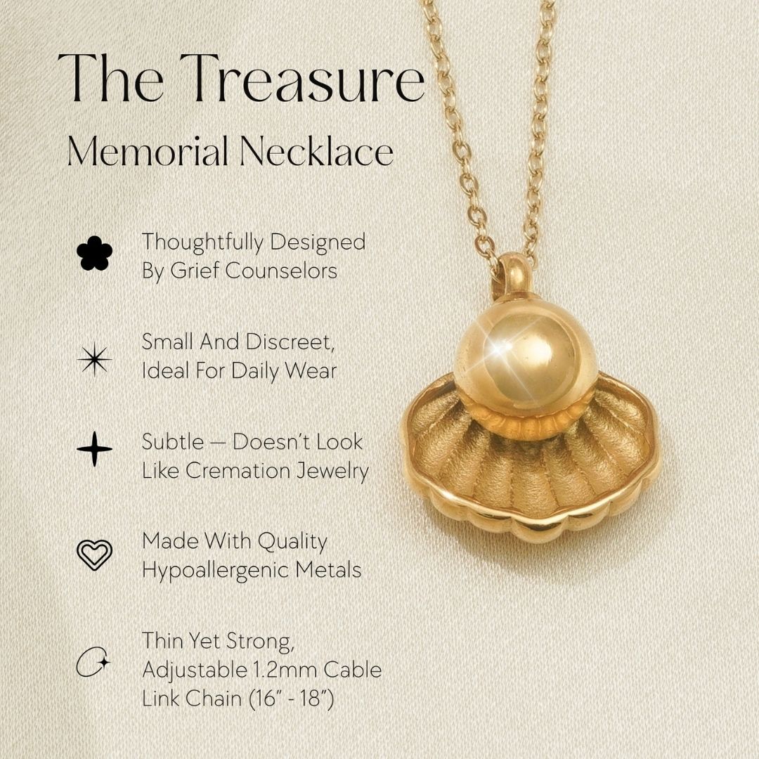 Treasure - Memorial Necklace for Human Ashes - Gold - GNight Fetcher